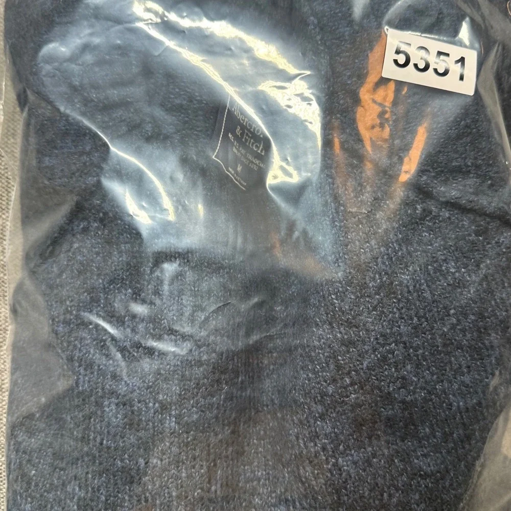 Abercrombie & Fitch Crewneck Sweater Mens Medium Dark Blue Marl Raglan